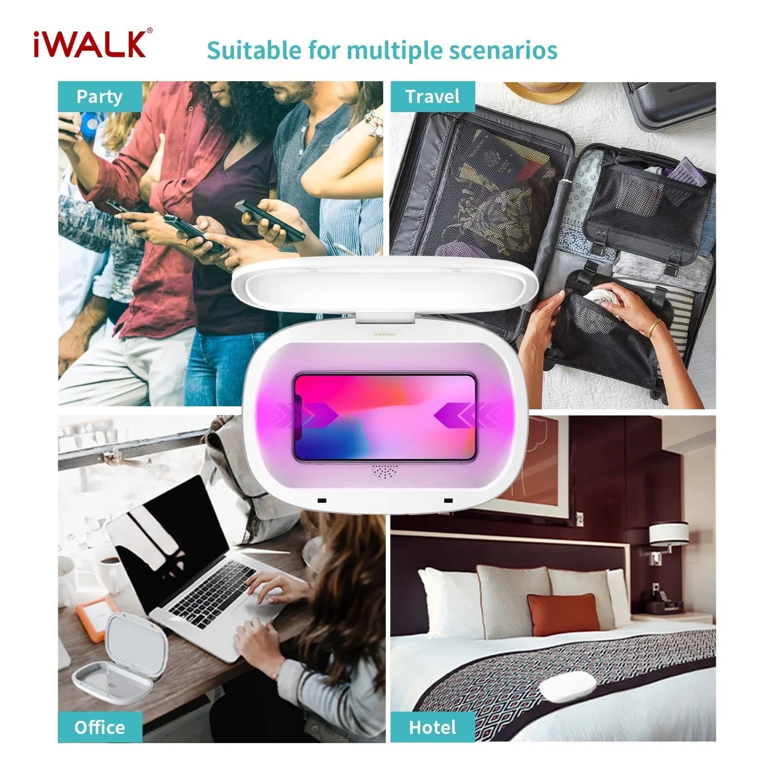 iWalk Capsule Multi-Function Disinfection Box With 10W Wireless Charging - White - Tashqila iWalk Capsule Multi-Function Disinfection Box With 10W Wireless Charging - White - Tashqila